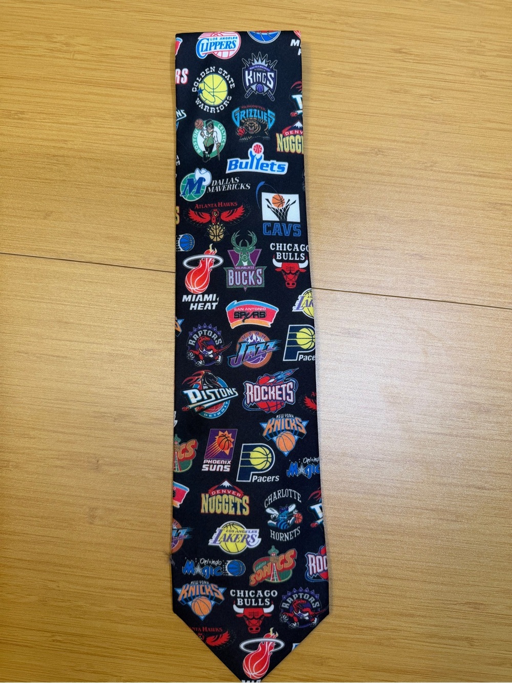 Men's Black NBA Logo Pattern Tie VINTAGE